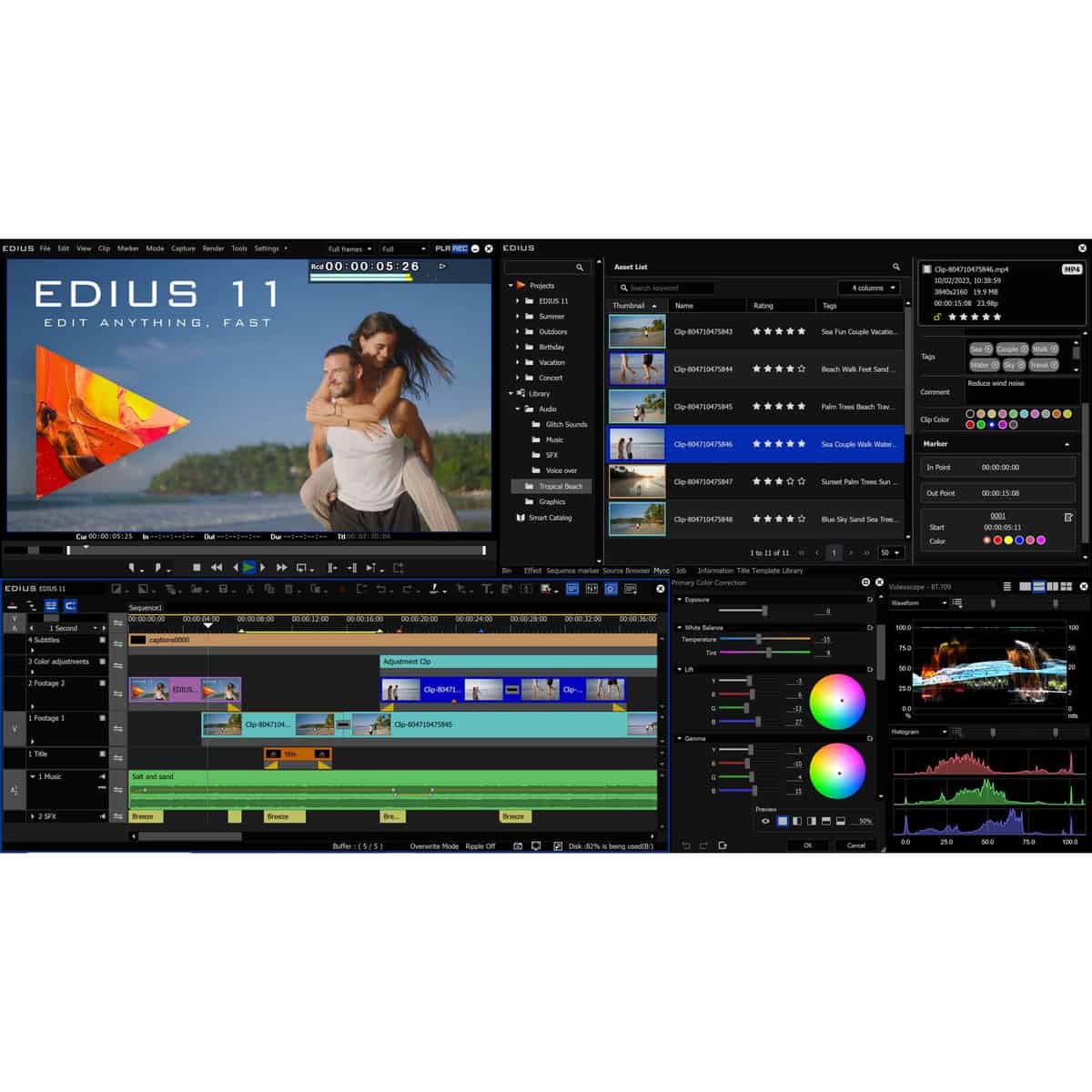 EDIUS 11 Workgroup Video Editing Software Jump Upgrade from EDIUS 2-9, EDIUS X/11 Pro, Download Only