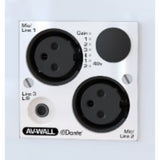 AuviTran AV-WALL-DT4i-LE Dante Wall Plate Mic/Line Interface with Dual XLR Inputs