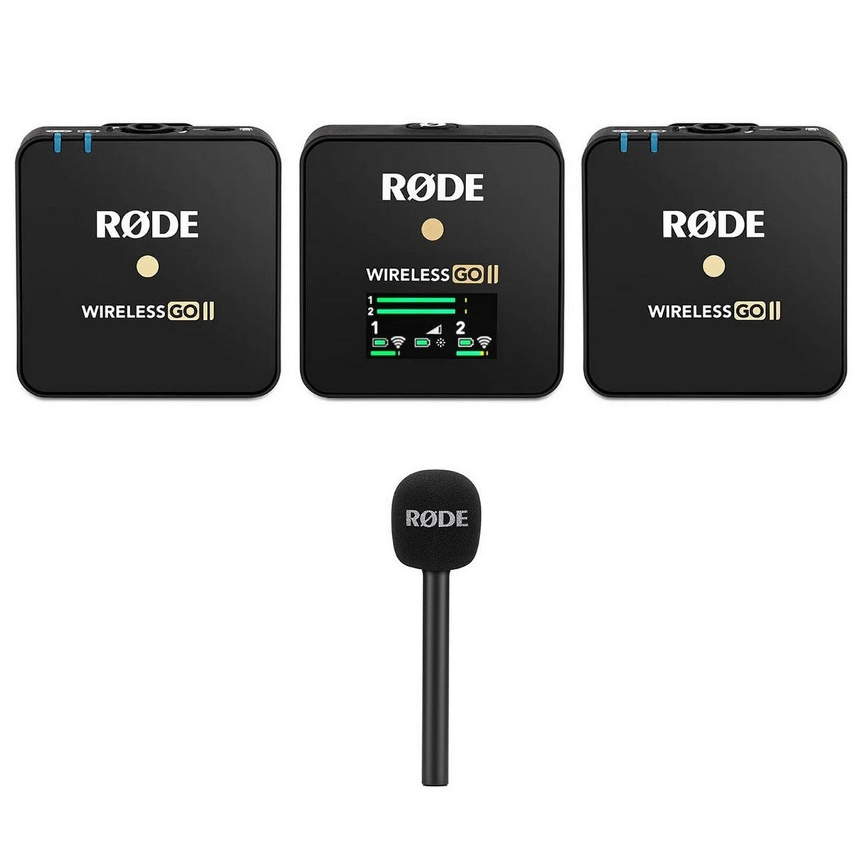 RODE Wireless GO II Microphone System with Interview GO Handheld Adaptor