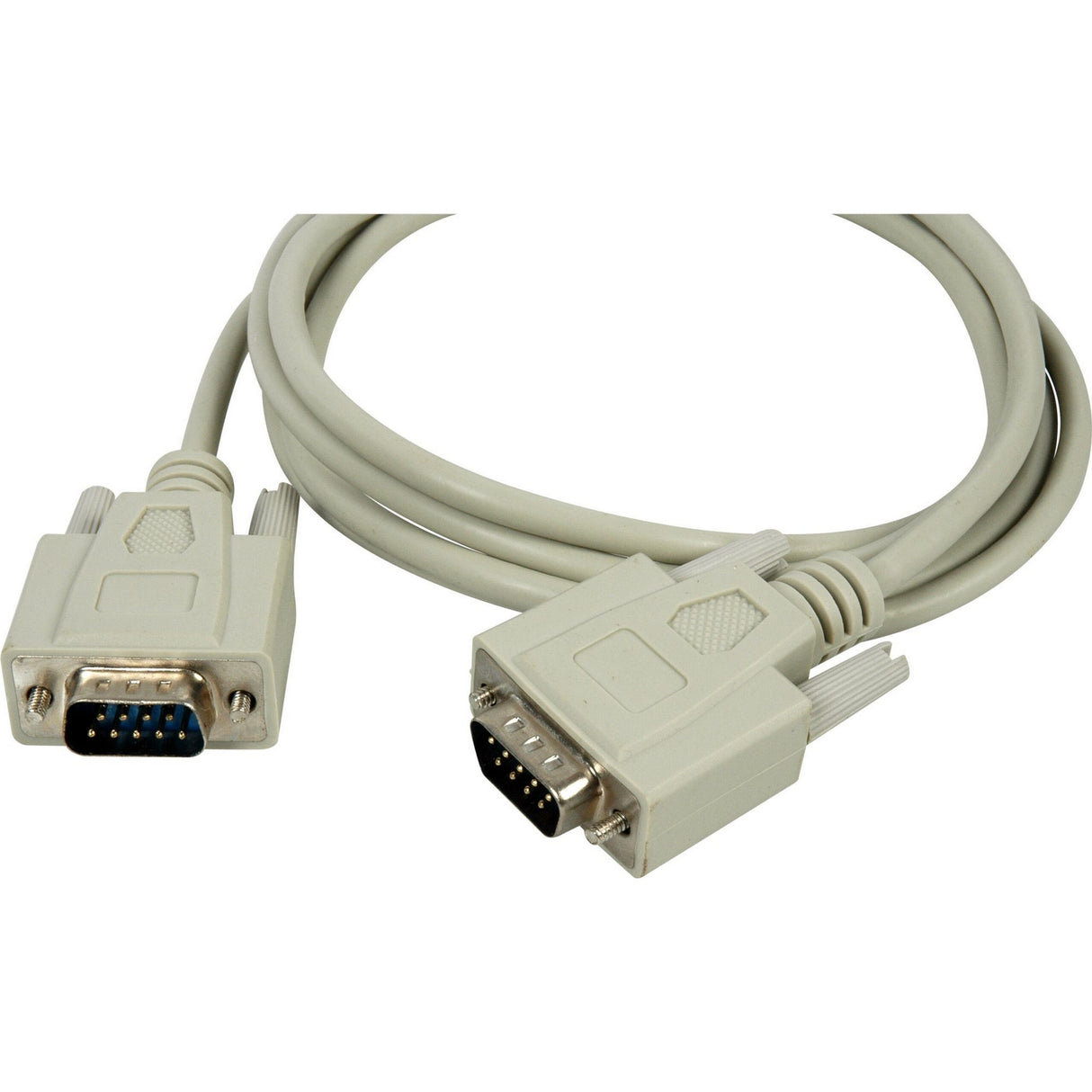 Connectronics DB-9 Serial Male to Male Molded Cable, 10 Foot Beige