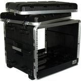 Grundorf ABS-R0816CB | 7 Space Protective Amp Rack Case with Pull-Out Handle and Wheels