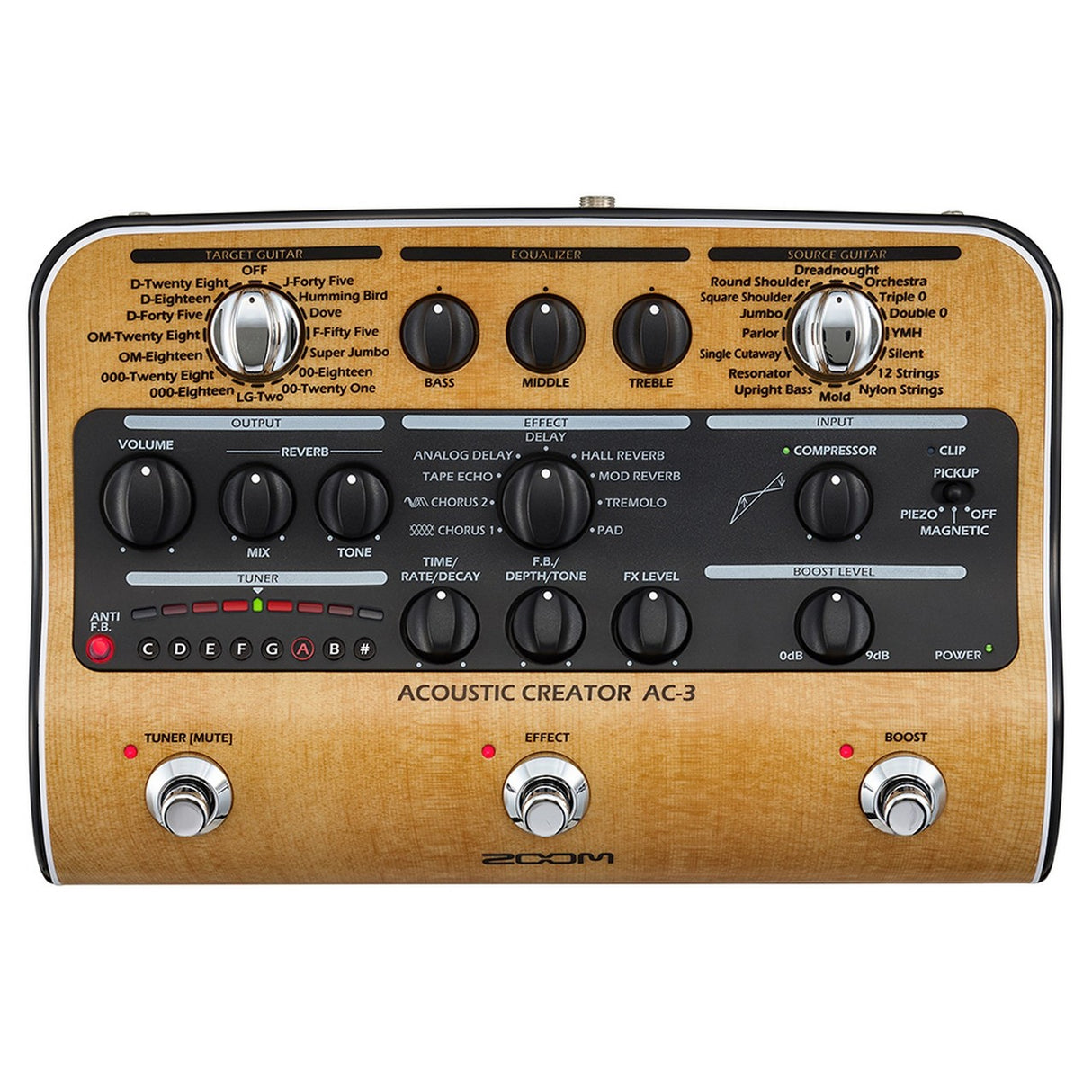 Zoom AC-3 | Acoustic Creator DI Box and Preamp with Effects