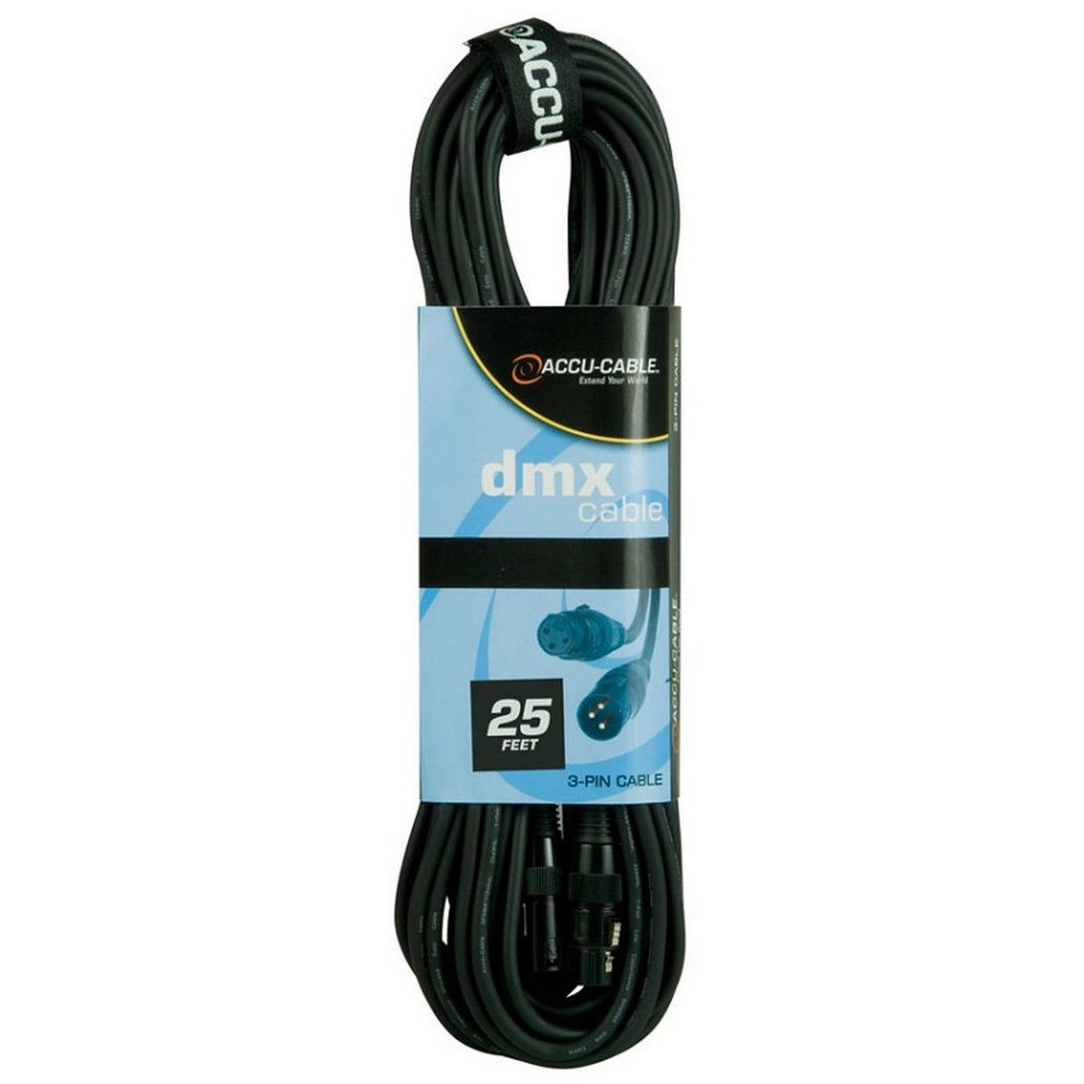 Accu Cable AC3PDMX25 | 25ft 3 Pin DMX Cable