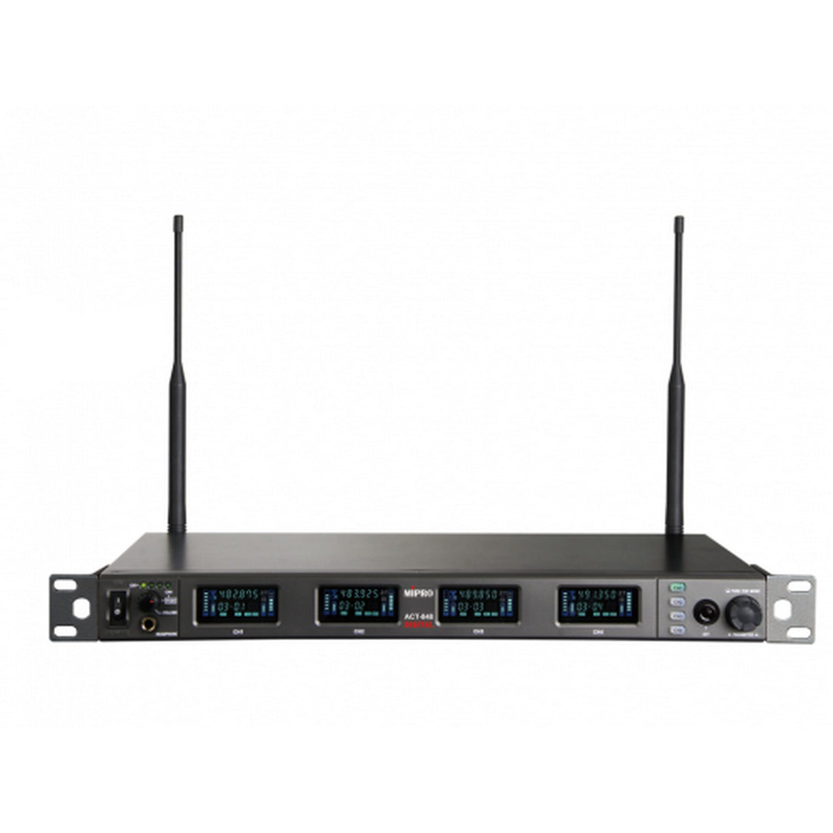 MIPRO ACT-848 1U Quad-Channel UHF Wideband Digital Receiver with Dante, 5F
