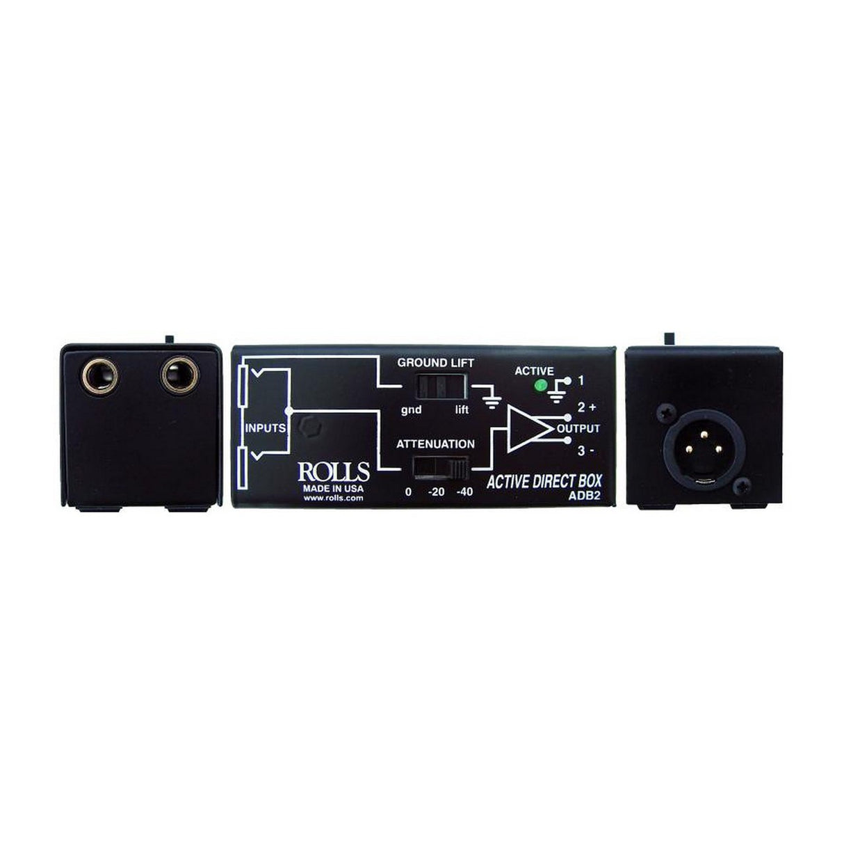 Rolls ADB2 | 9-48 VDC Low Noise 1/4 inch XLR Connectors Standard Microphone Phantom Direct Box
