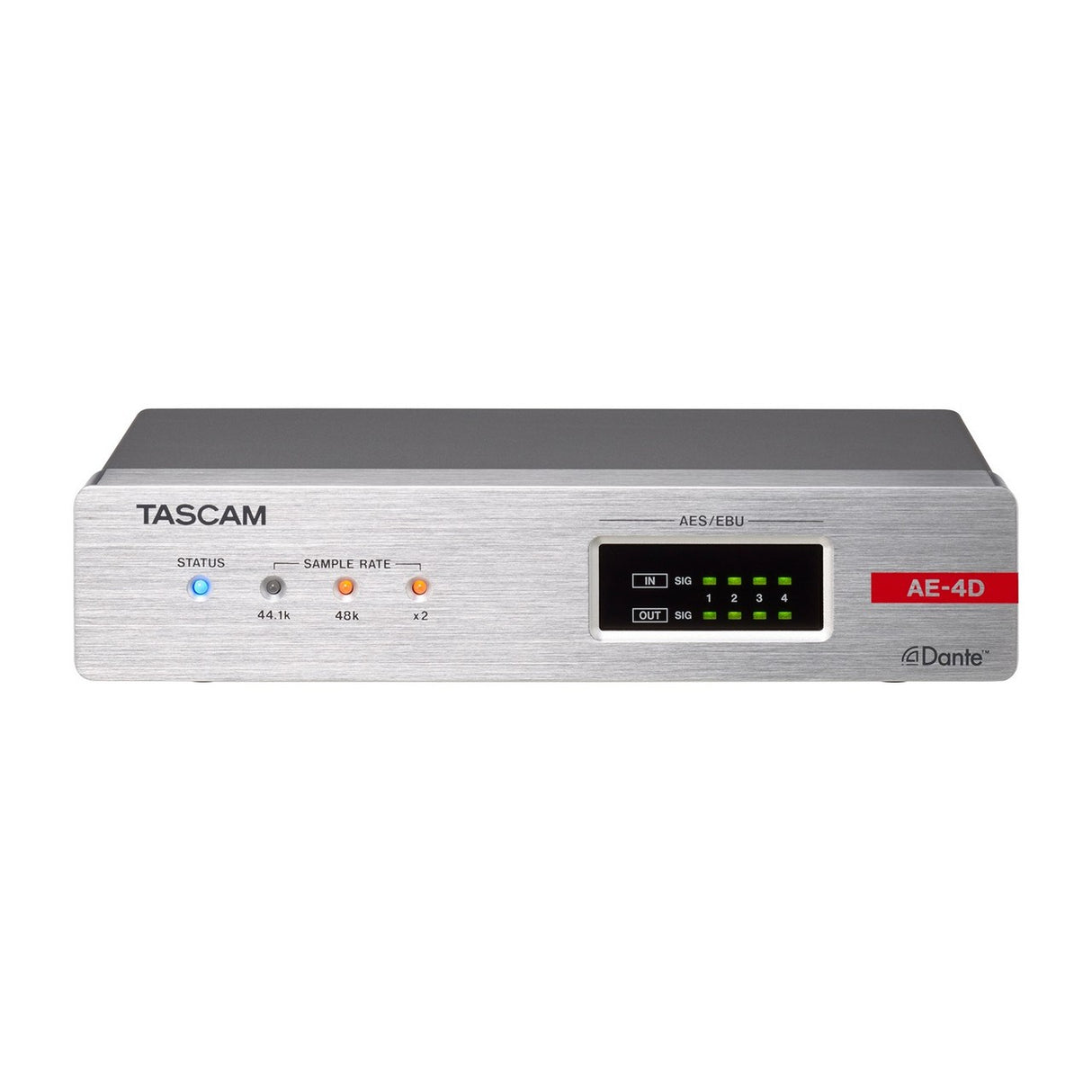 Tascam AE-4D 4 Channel AES/EBU Input/Output Dante Converter with Built-in DSP Mixer