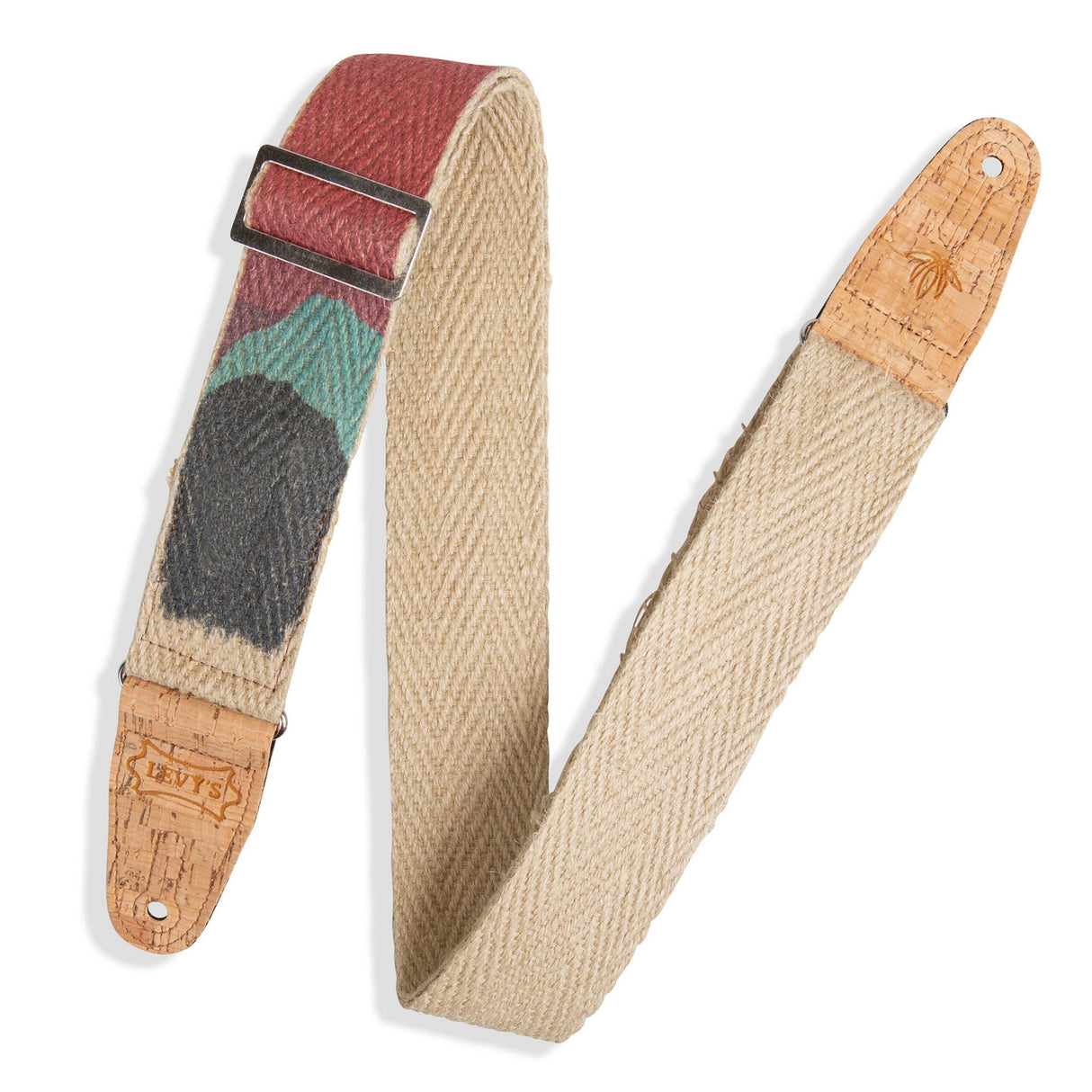 Levy's Sunset Hemp Guitar Strap, Natural, Multi