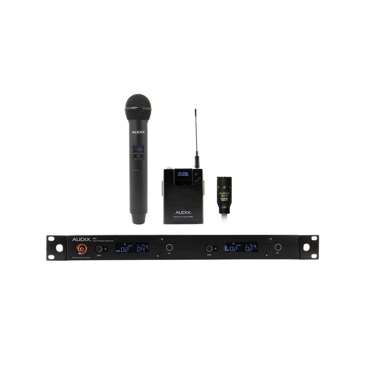 Audix AP42 C210 B | R42 Receiver Wireless System with OM2 Transmitter B60 Bodypack and ADX10 Lavalier