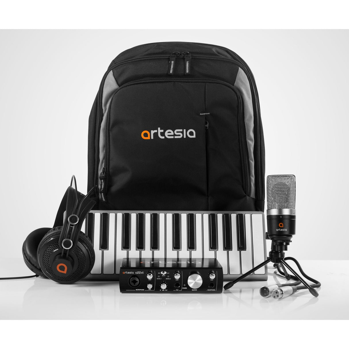 Artesia ARB-6 2x2 USB Audio Interface Backpack Recording Studio Bundle