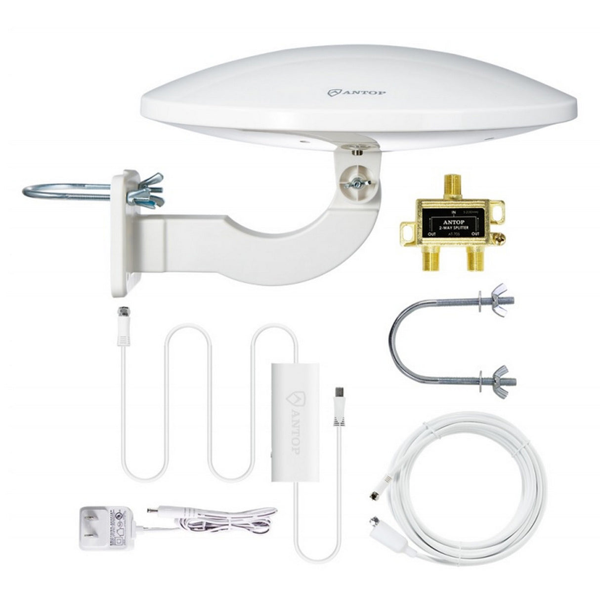 ANTOP AT-414BC5 Outdoor UFO HDTV Antenna with Smartpass Amplifier