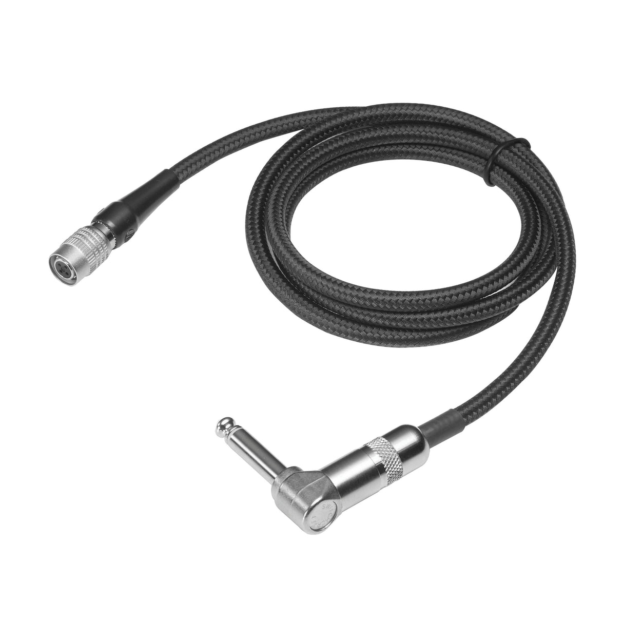 Audio-Technica AT-GRCW PRO Quarter Inch Right-Angle Plug to Locking 4-Pin Guitar Input Cable