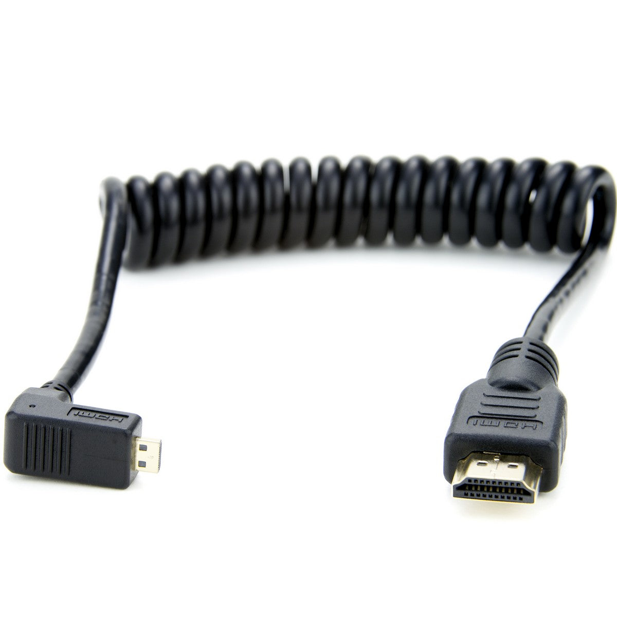 Atomos ATOMCAB007 | 30cm Coiled Right-Angle MICRO to FULL HDMI Cable