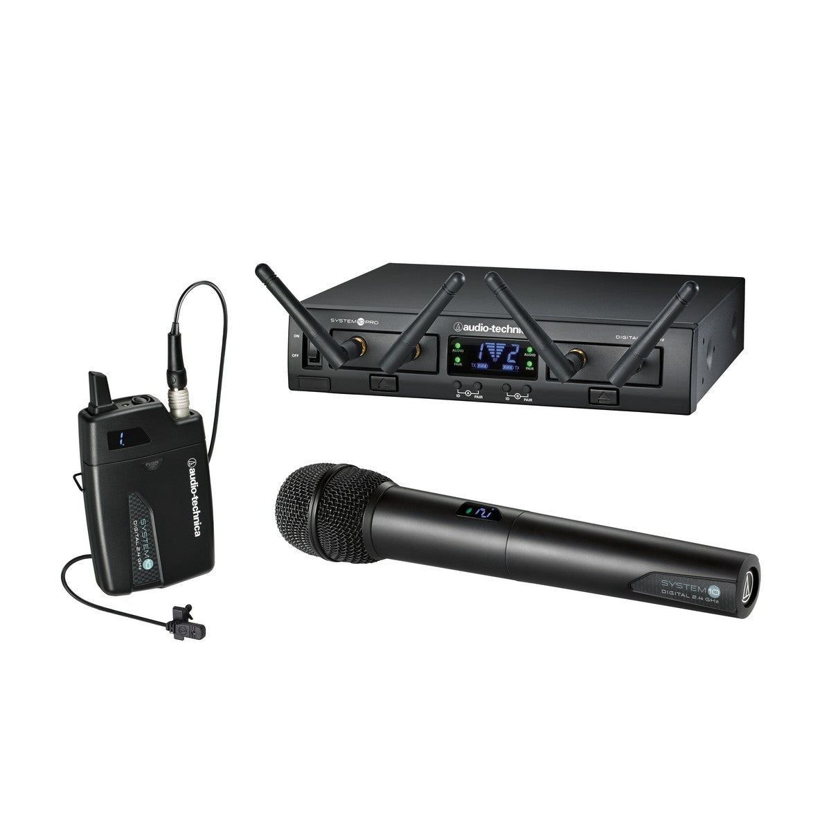 Audio-Technica ATW-1312/L | Dual Channel Dynamic Handheld Lavalier Microphone Rack Mount Wireless System
