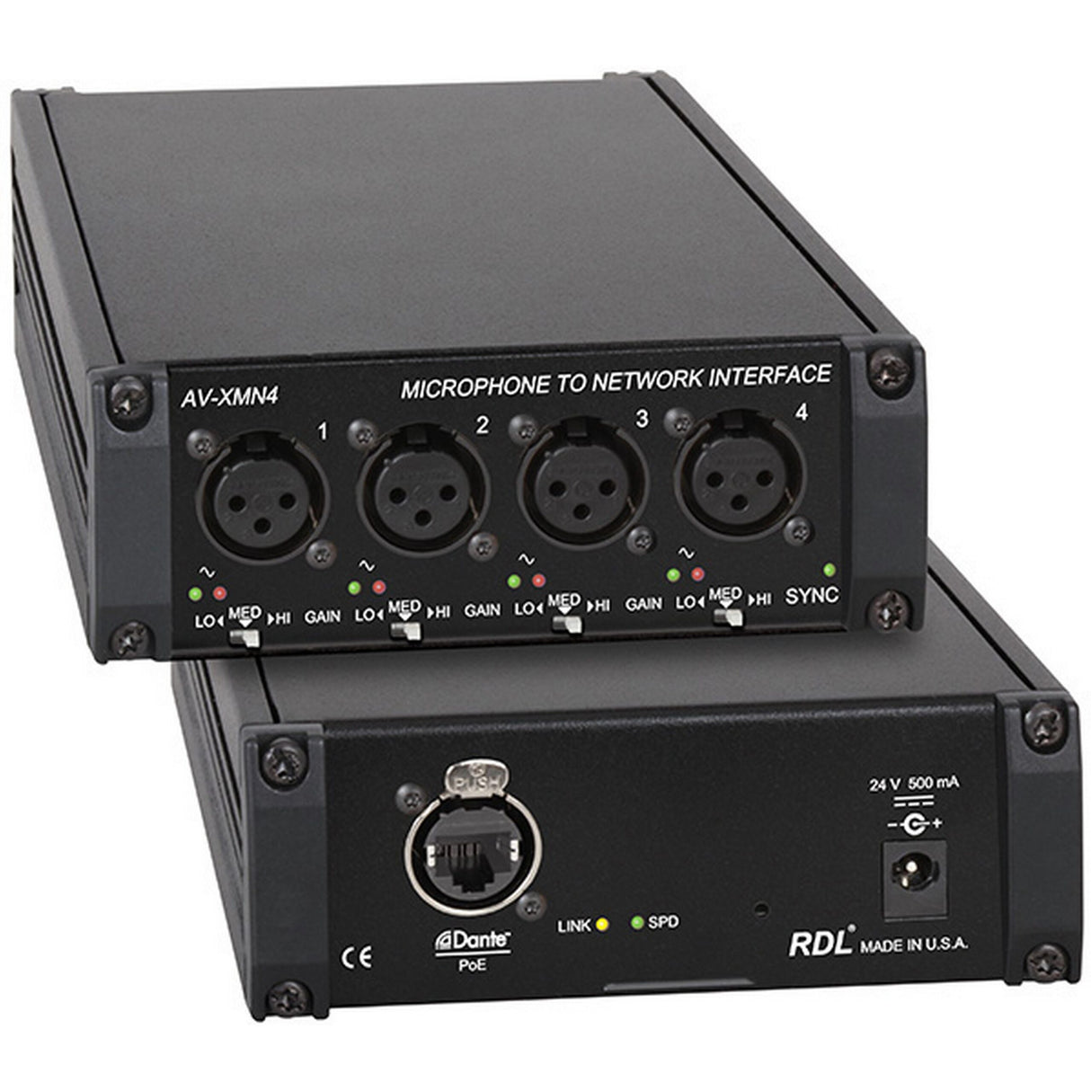 RDL AV-XMN4 Microphone to DANTE Network Interface