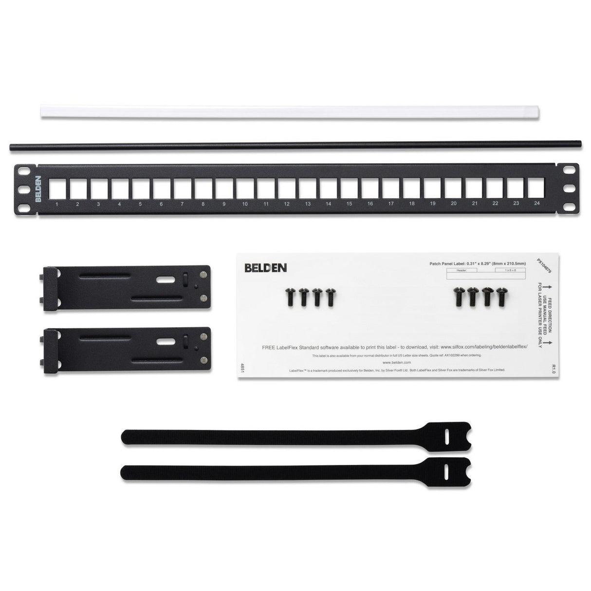Belden AX103114 | 24 Port 1RU KeyConnect Modular Blank Patch Panel Black