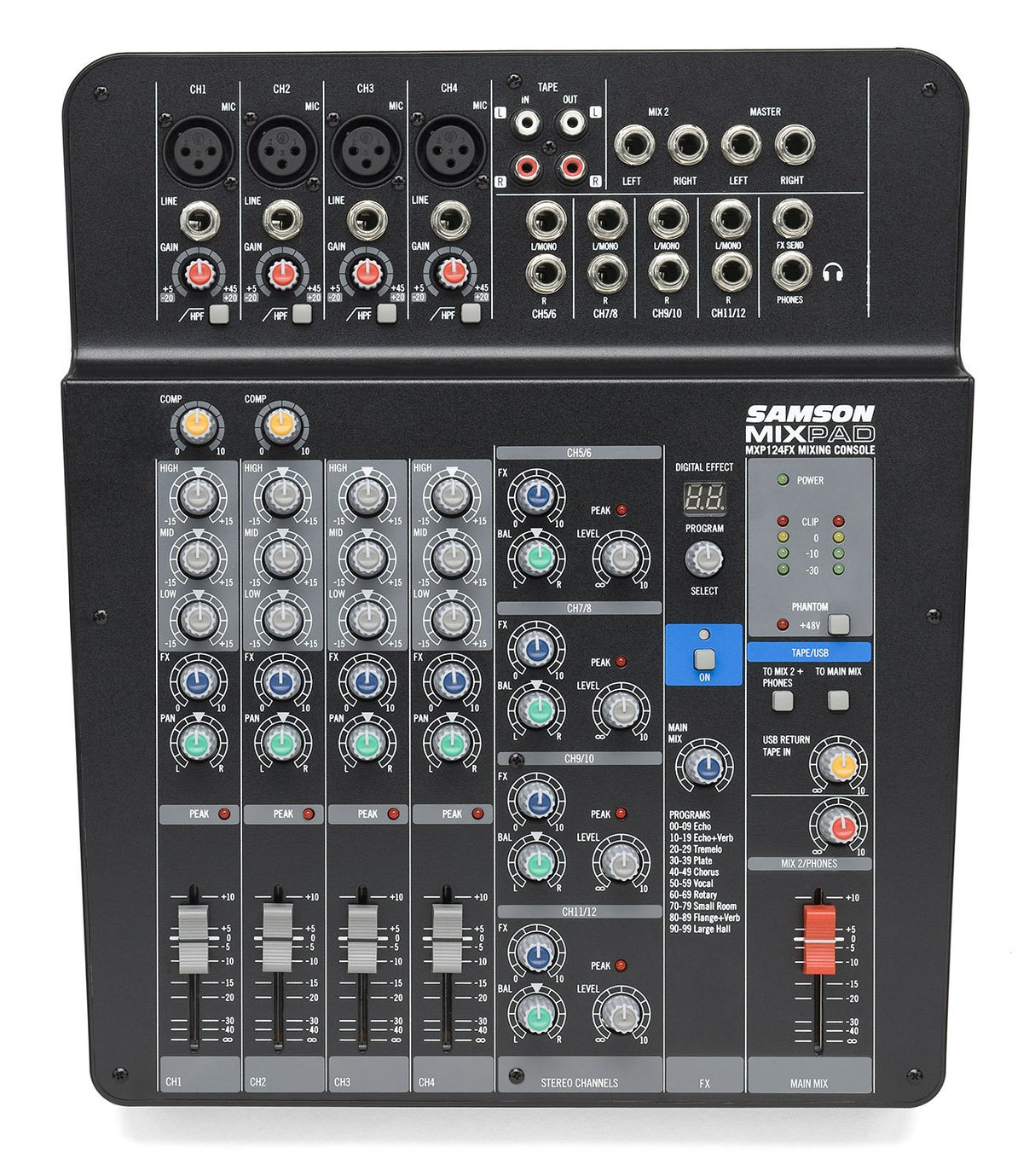 Samson MixPad MXP124FX 8 Channel Analog USB Stereo Mixer with Effects