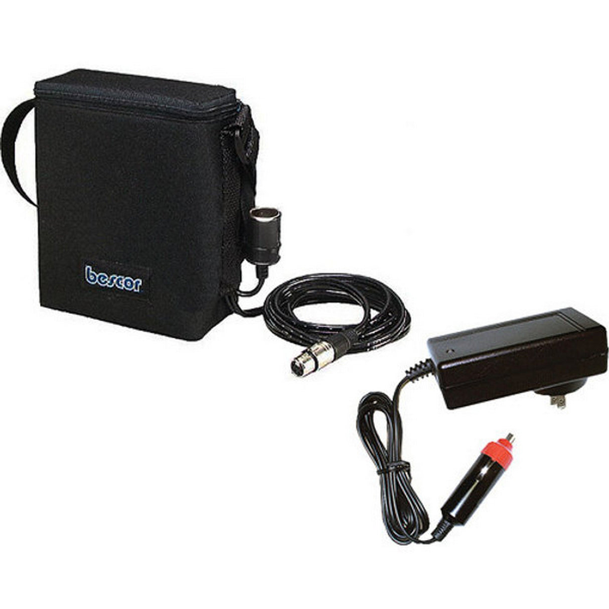 Bescor BES015XLRATM 12V 14.4A SLA Battery with 4-Pin XLR and Auto Charger