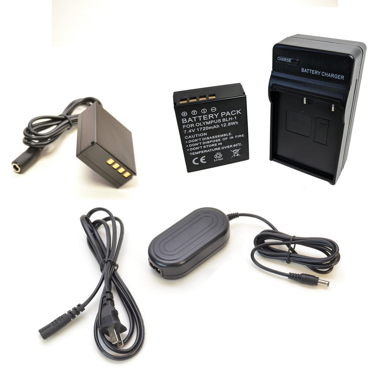 Bescor BLH1PRO BLH1 Style Olympus Battery, Charger, Coupler and AC Adapter Kit