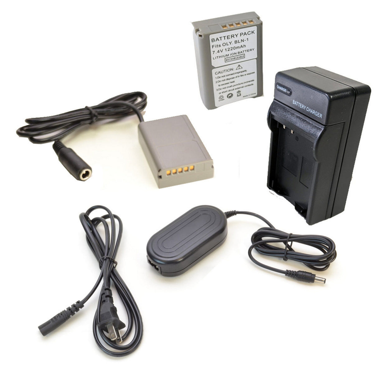 Bescor BLN1PRO Style Olympus Battery, Charger, Coupler, AC Adapter Kit