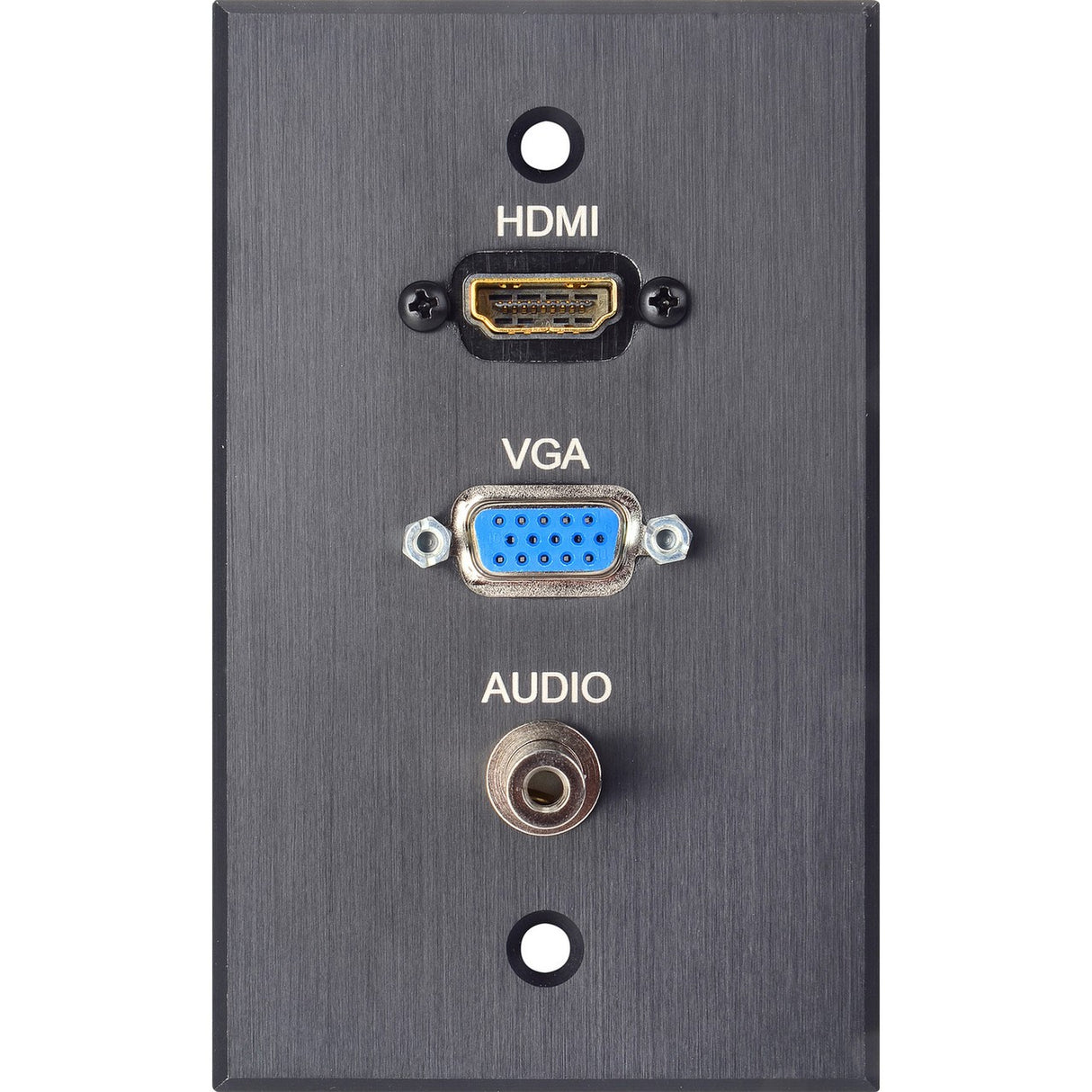 TecNec BRP-1213/BA HMDI VGA Mini 1 Gang Wall Plate Black Anodized