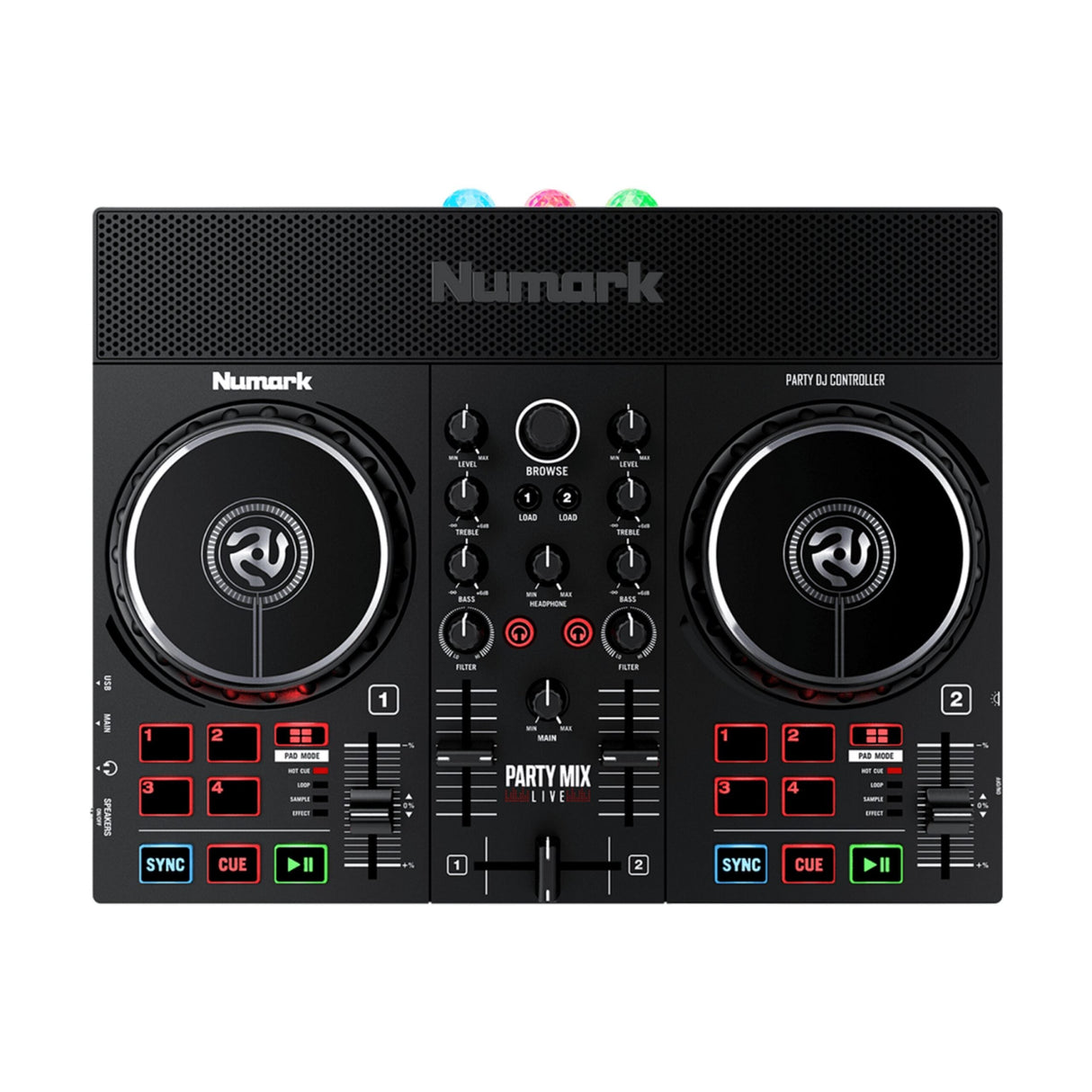 Numark Party Mix Live DJ Controller with Built-In Light Show and Speakers