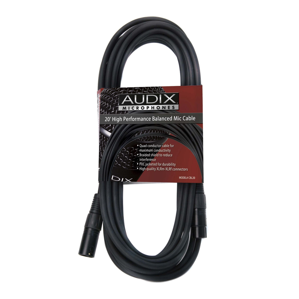 Audix CBL20 20-Foot XLR to XLR Balanced Microphone Cable