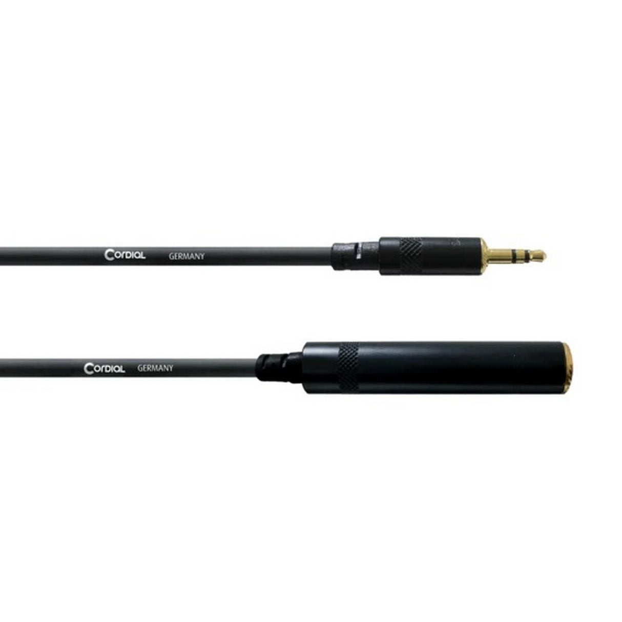 Cordial CFM 0.15 WK Stereo 1/8-Inch TRS to 1/4-Inch Stereo Female Cable, Black, 6-Inch