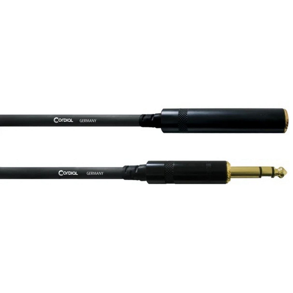 Cordial CFM 3 VK Stereo 1/4-Inch TRS to 1/4-Inch Stereo Female Cable, Black, 10-Feet