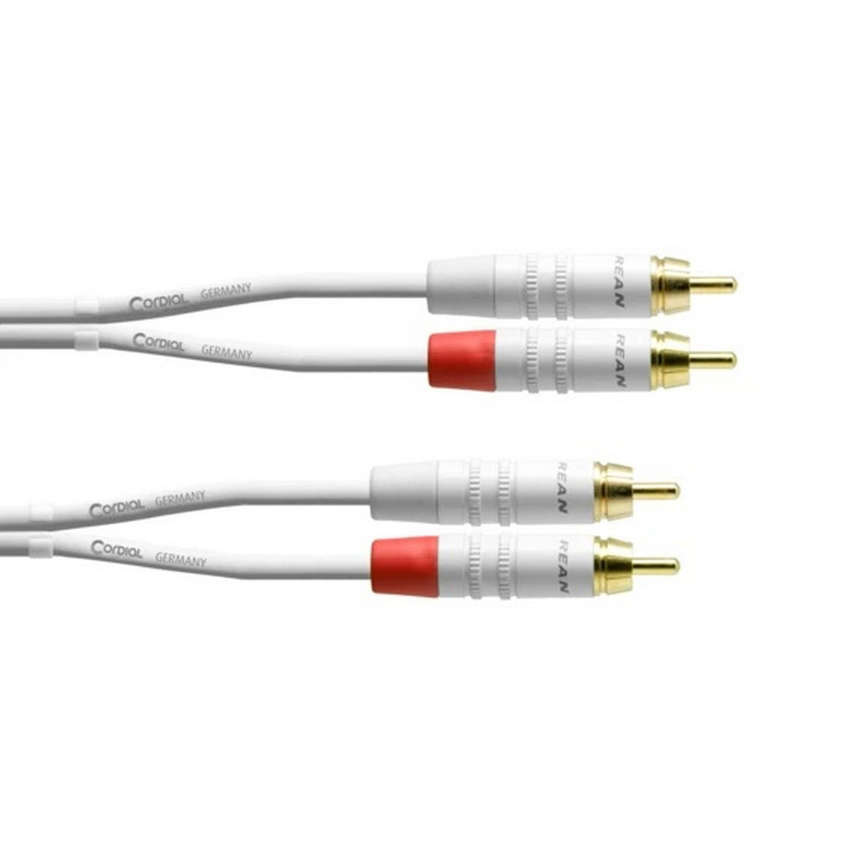 Cordial CFU 0.6 CC-SNOW 2 x RCA to 2 x RCA Twin Cable/Adapter, White, 2-Feet