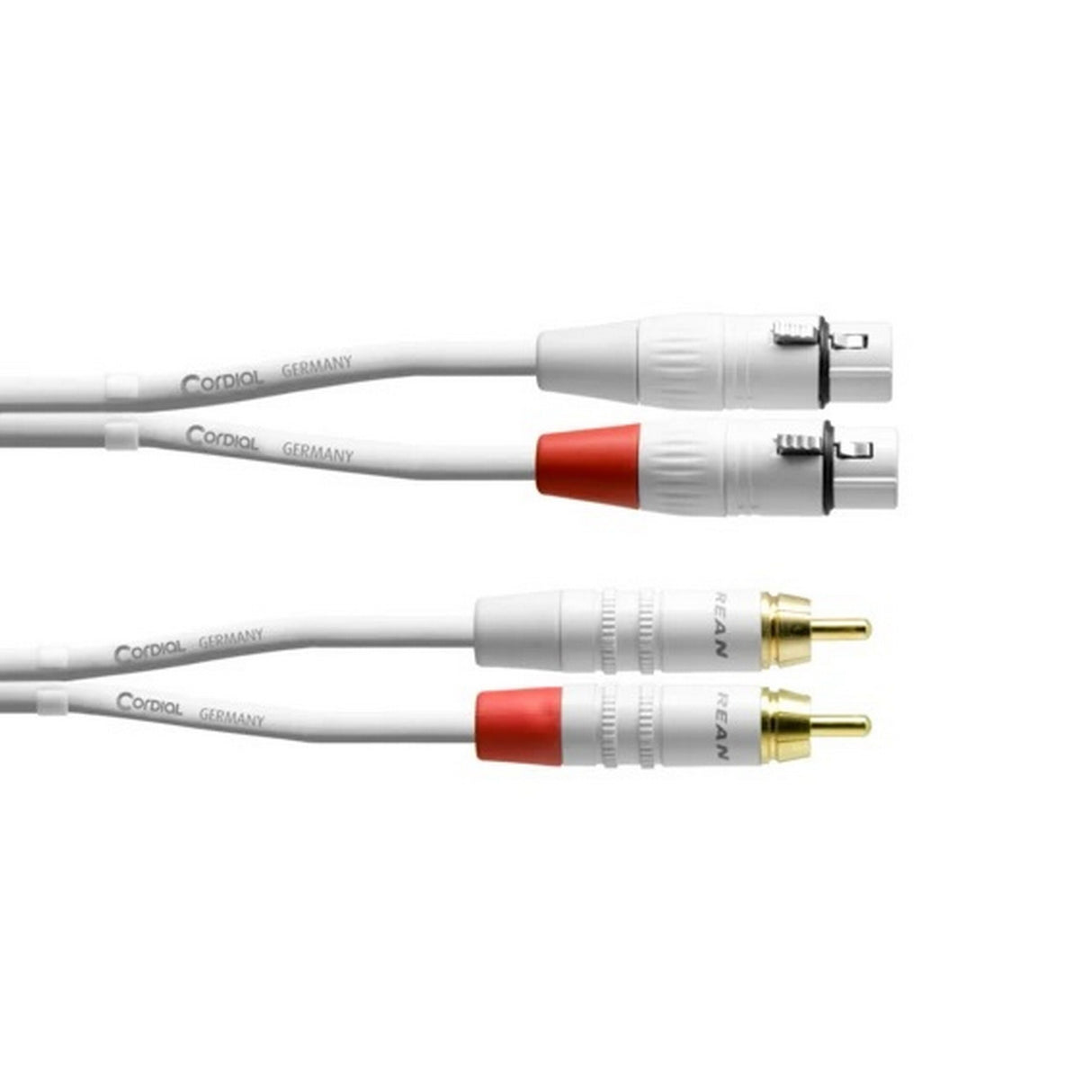 Cordial CFU 1.5 FC-SNOW 2 x XLRF to 2 x RCA Twin Cable/Adapter, White, 5-Feet