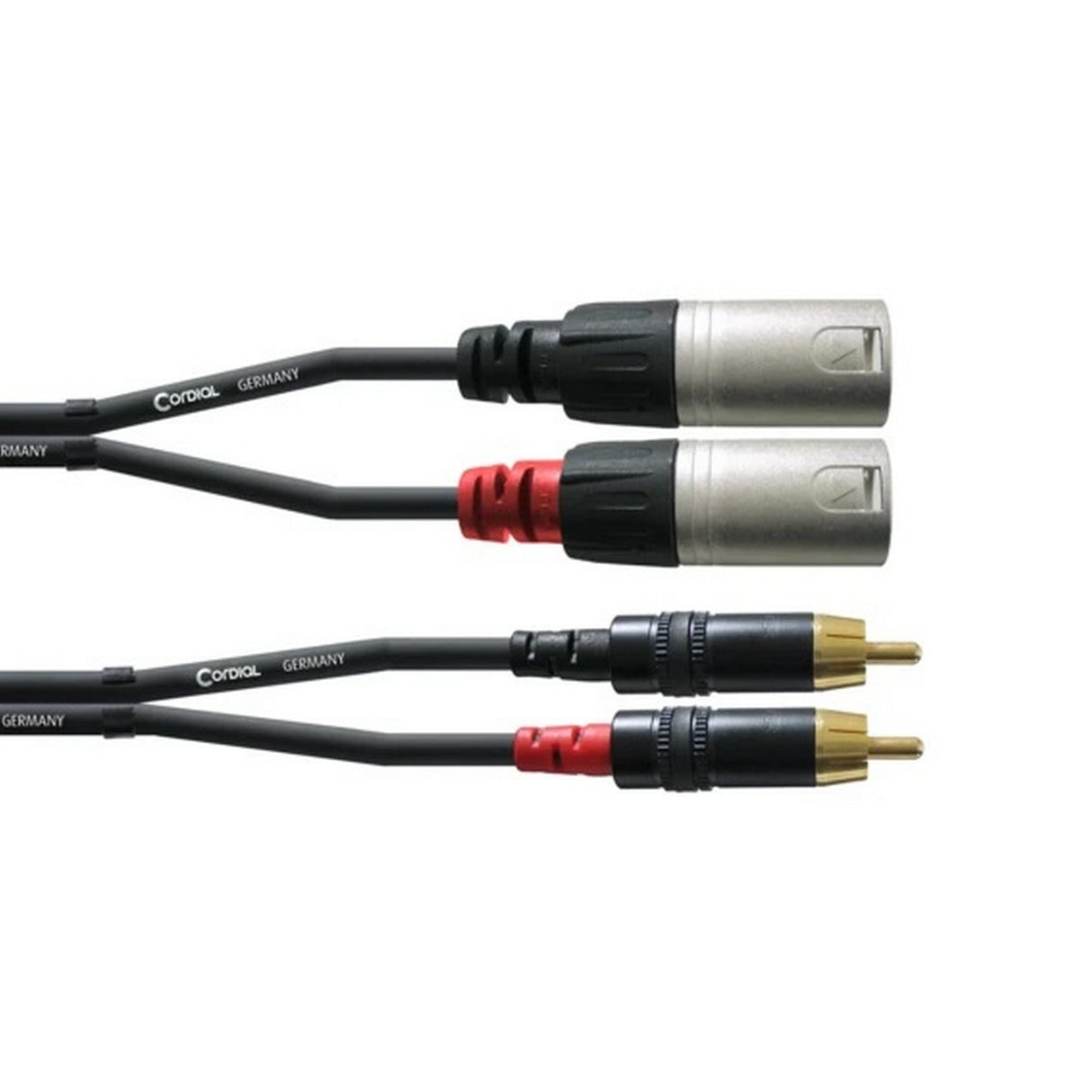 Cordial CFU 1.5 MC 2 x XLRM to 2 x RCA Twin Cable/Adapter, Black, 5-Feet