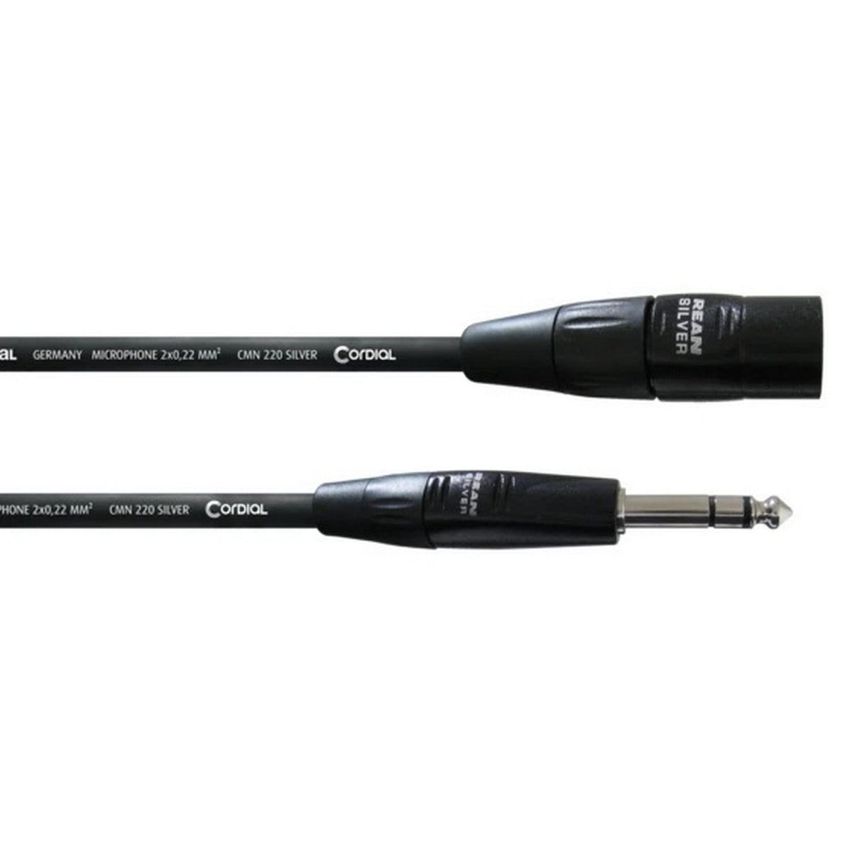Cordial CIM 3 MV XLR Male to TRS 1/4-Inch Balanced Microphone/Line Cable, 10-Feet