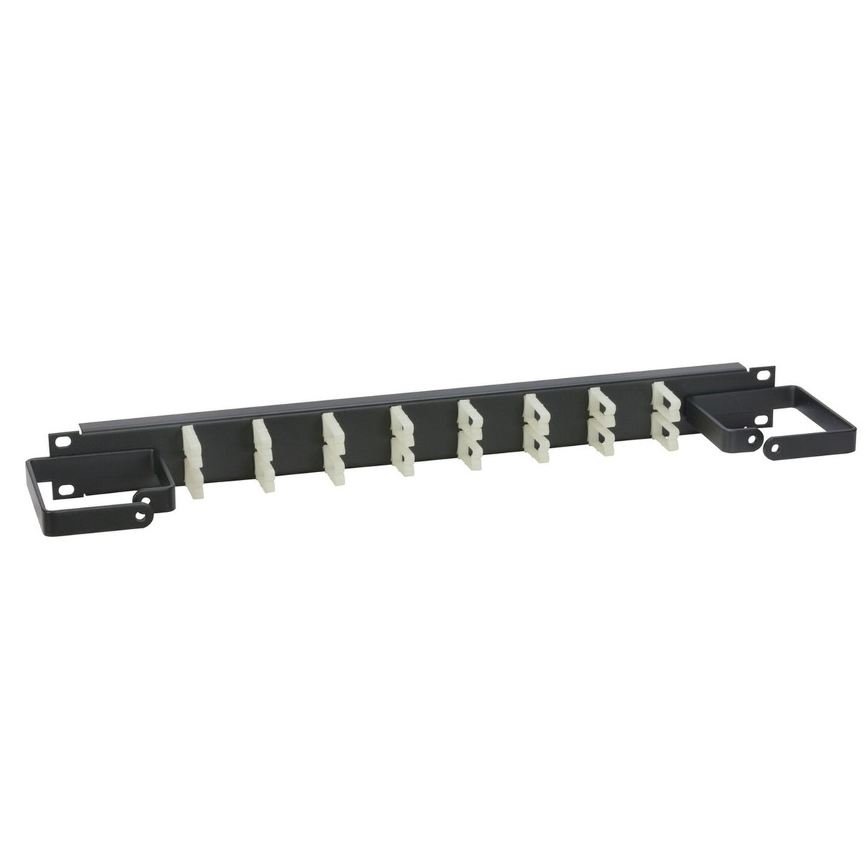 Lowell CMCD-1HV 1U Cable Management Panel with Plastic Flex Wire Saddles and Side D-Rings