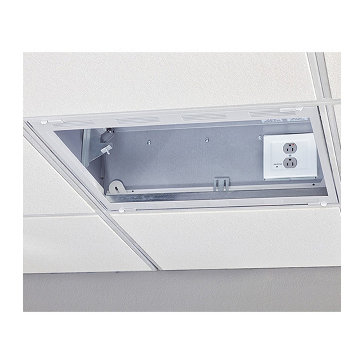 Chief CMS492P2 | 2 x 2 Ceiling Storage Box with 2 Gang Filter Surge White