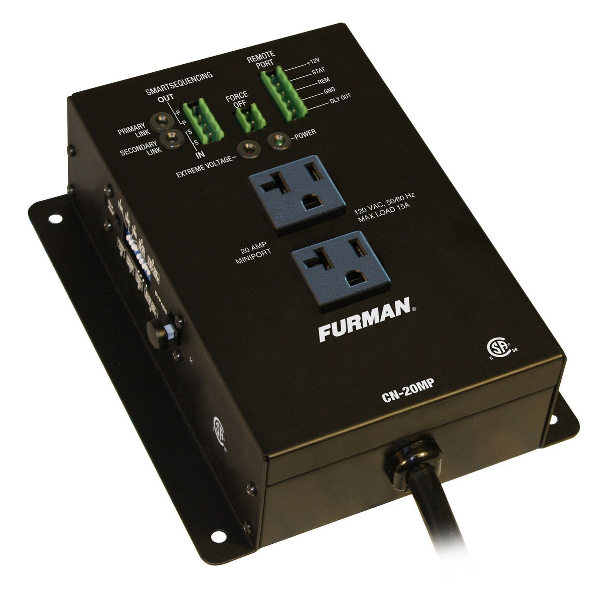 Furman CN-20MP | 20A Remote Duplex EVS Smart Sequencing 10 Feet Cord