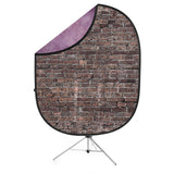 Savage CB192-KIT Collapsible Background, Grunge Brick/Purple 5 x 7-Feet Kit