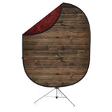 Savage CB188-KIT Collapsible Background, Rustic Planks/Red 5 x 7-Feet Kit