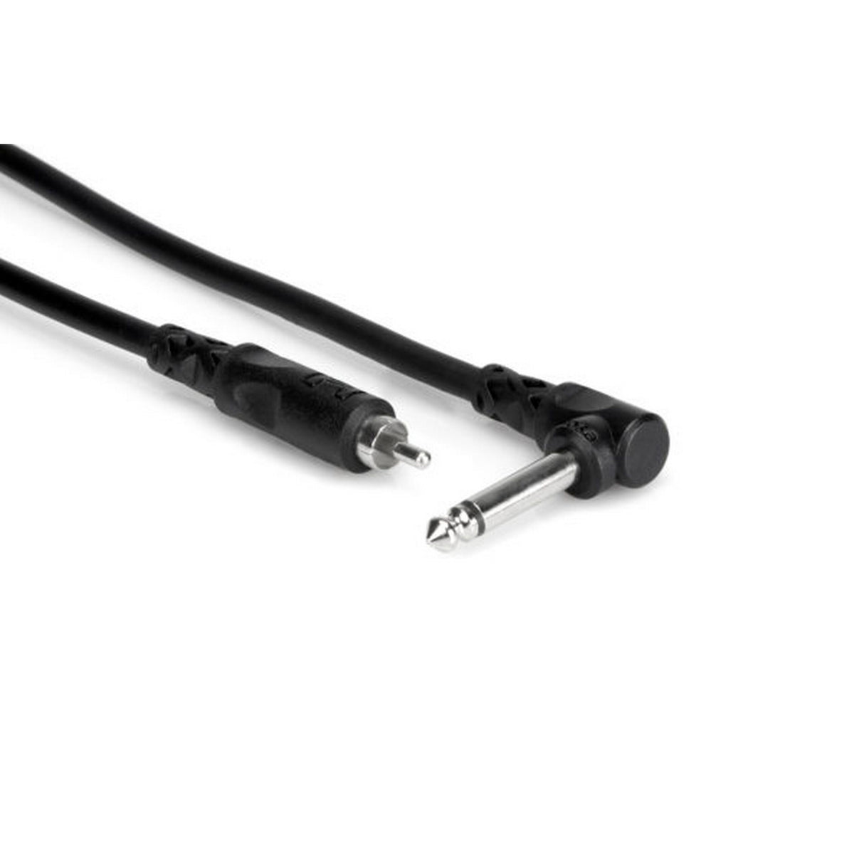 Hosa CPR-103R Right-Angle 1/4-Inch TS to RCA Unbalanced Interconnect, 3-Feet