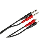 Hosa CPR-203 Dual 1/4-Inch TS to Dual RCA Stereo Interconnect Cable, 3m