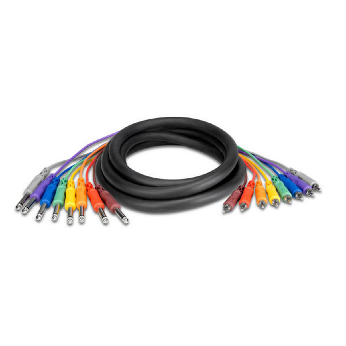 Hosa CPR-803 1/4-Inch TS to RCA Unbalanced Snake Cable, 3m