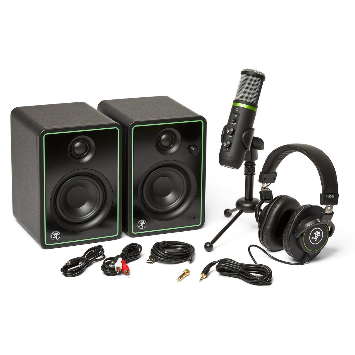 Mackie Creator Bundle with CR3-X Monitors, EM-USB Condenser Microphone and MC-100 Headphone