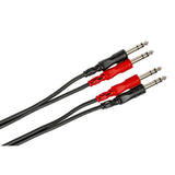 Hosa CSS-203 Dual 1/4-Inch TRS to Dual 1/4-Inch TRS Stereo Interconnect Cable, 3m