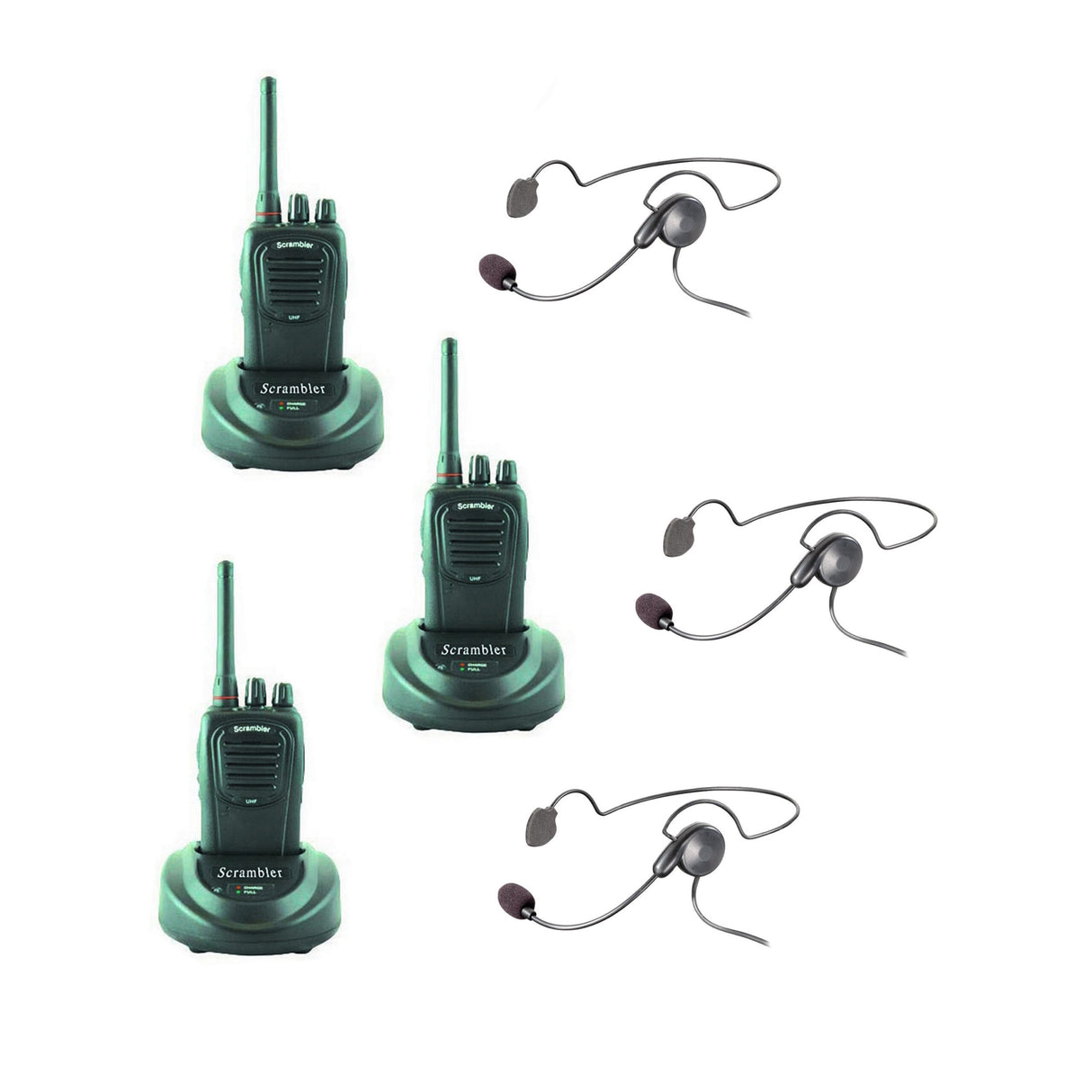 Eartec CYBSC3000IL 3 SC-1000 Radios with Cyber Inline PTT Headsets