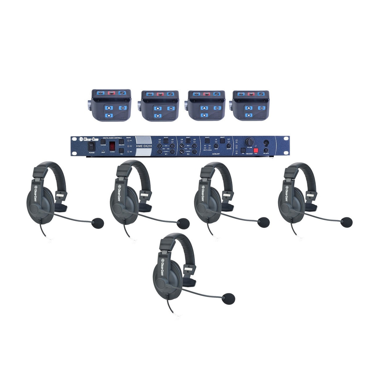 Clear-Com CZ11513 4 UP DX 210 System with CC-15 Headsets