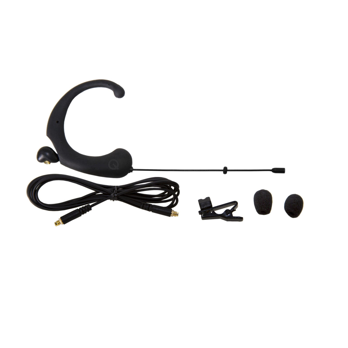 Que Audio DA12 DL Single Ear Headworn Omnidirectional Microphone, Black, Petite