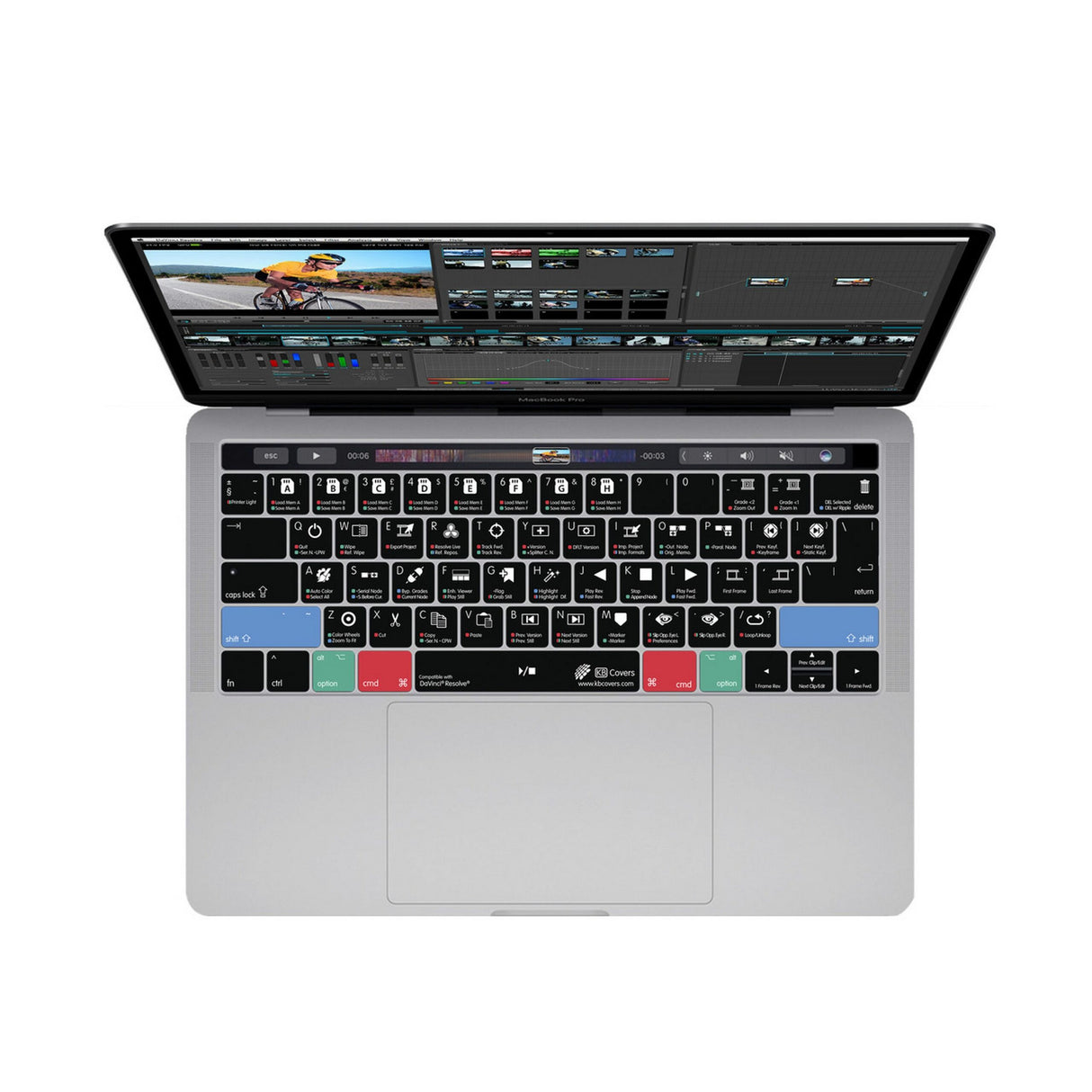 KB Covers DAVN-MTB DaVinci Resolve Keyboard Cover for MacBook Pro Late 2016+ with Touch Bar