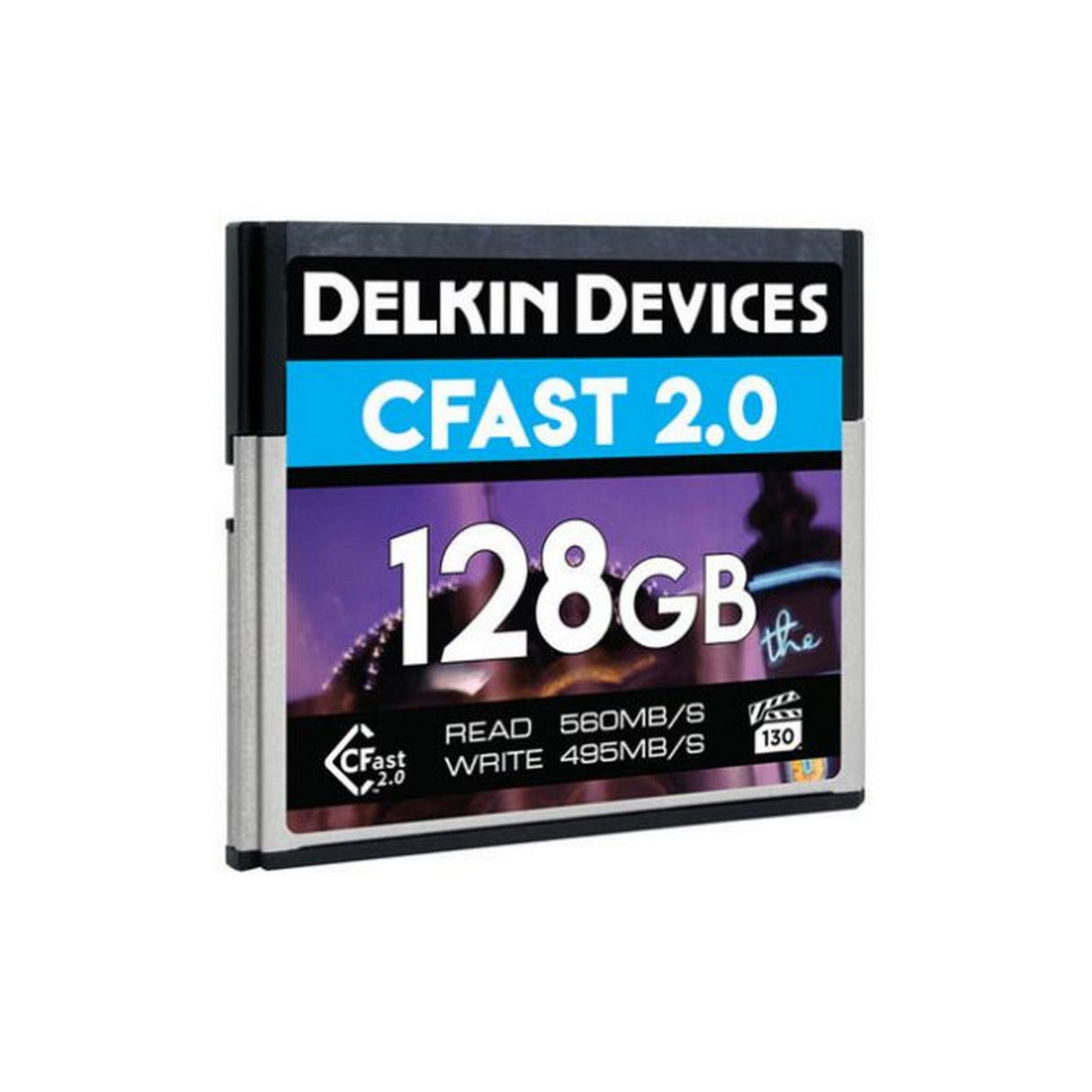 Delkin Devices CFast 2.0 Memory Card, VPG-130, 128GB