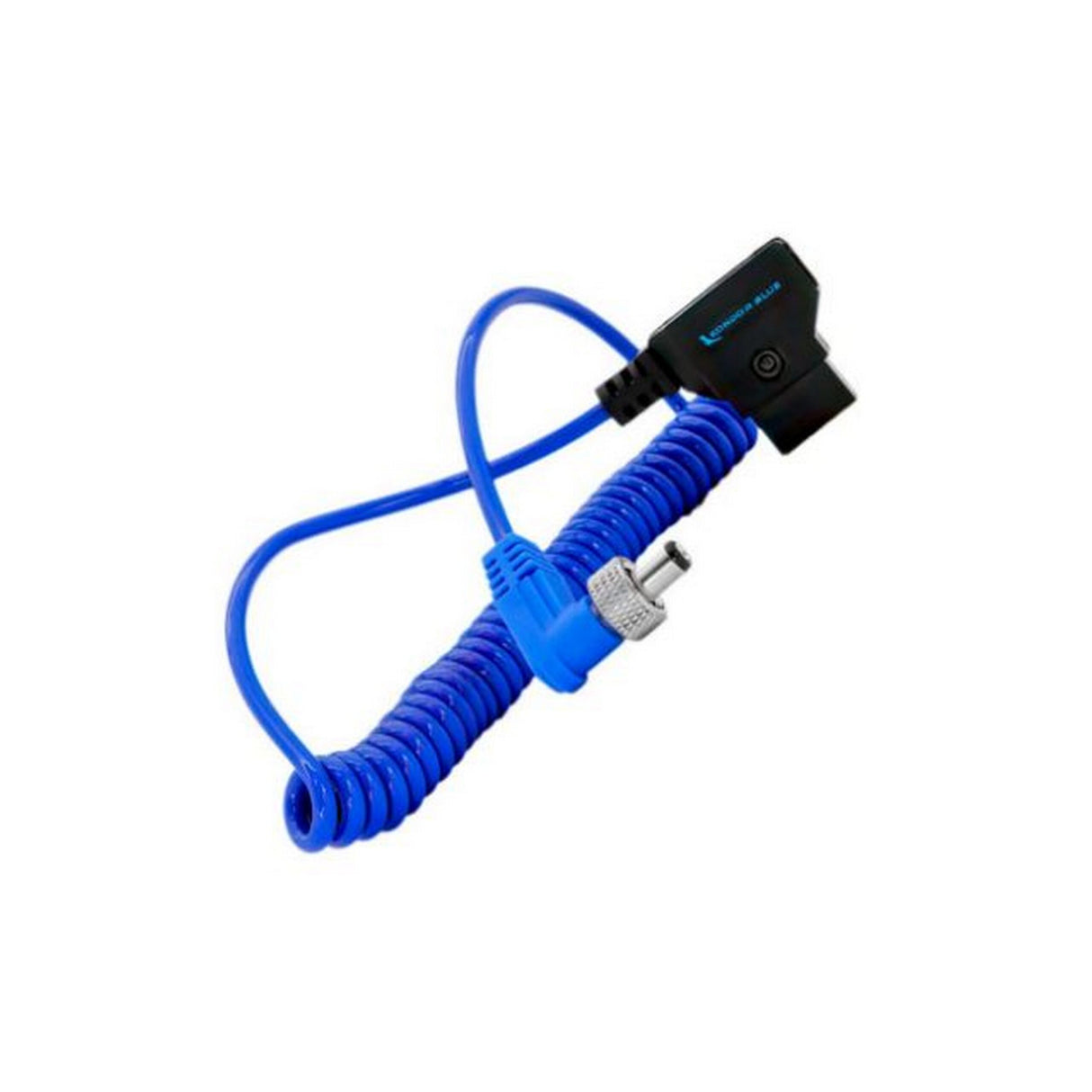 Kondor Blue Coiled D-Tap to Locking DC 2.5MM Right Angle Cable