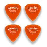 Gravity Picks GCLS3P-4pk Classic Picks Polished Standard Size 3mm Orange 4-Pack - accessories