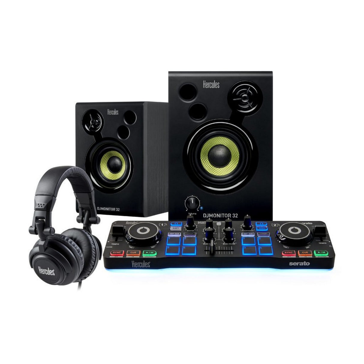 Hercules DJStarter Kit | Kit with Starlight, DJ Monitor 32, HDP DJ M40.1 and Serato DJ Intro